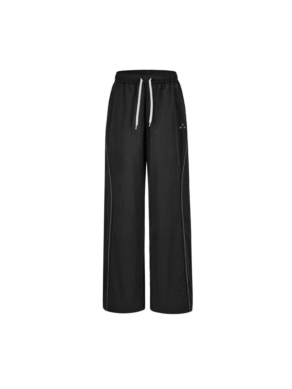 FPA Cotton-Nylon Casual Straight-Leg Pants with Rice-Grain Embroidery - 2026 Fall New Arrival, Contrast Color Couple Drawstring Loose Pants for Men