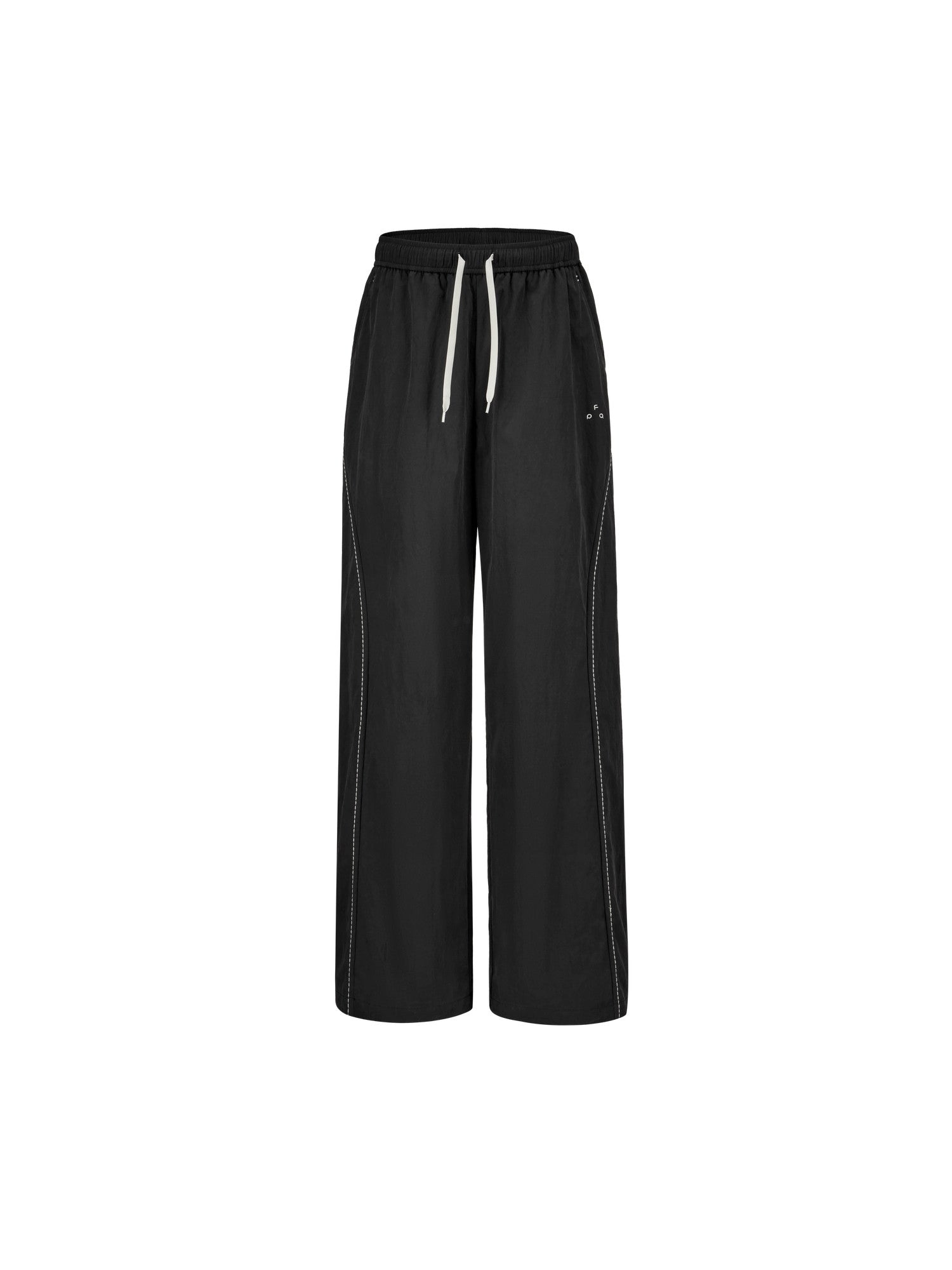 FPA Cotton-Nylon Casual Straight-Leg Pants with Rice-Grain Embroidery - 2026 Fall New Arrival, Contrast Color Couple Drawstring Loose Pants for Men