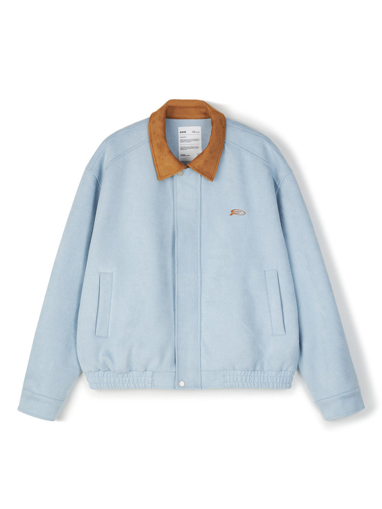 FPA Blue Suede Lapel Jacket – Chinese Streetwear Trend, Loose-Fit American Style Short Couple Jacket for Spring/Autumn
