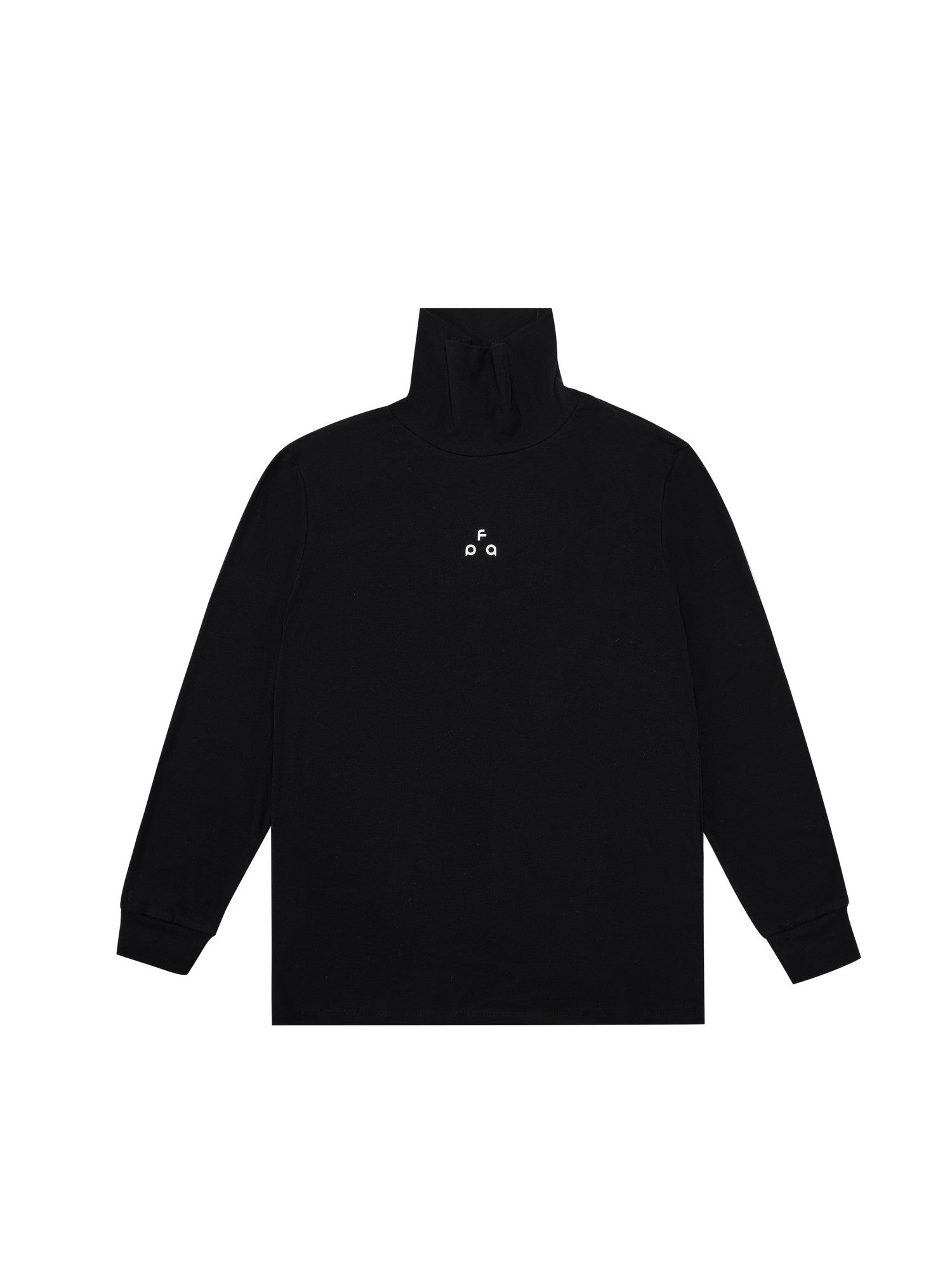 FPA Wool High Neck Long Sleeve Base Layer with Triangle Logo - Spring/Fall Basic Logo Casual Inner Wear Black T-Shirt