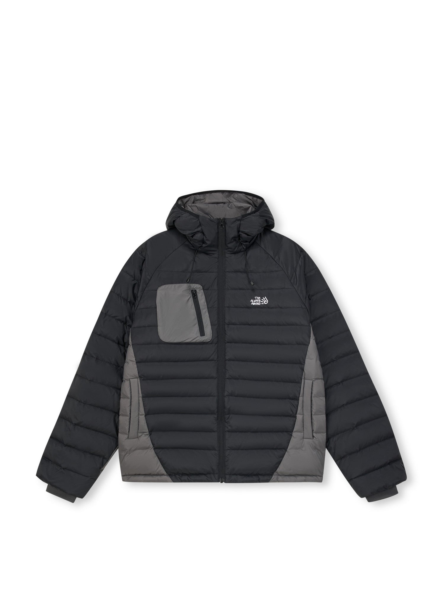 FPA DuPont Three-Proof Quilted Down Hooded Jacket – Winter American Style Black Loose Lightweight Down Coat for Men