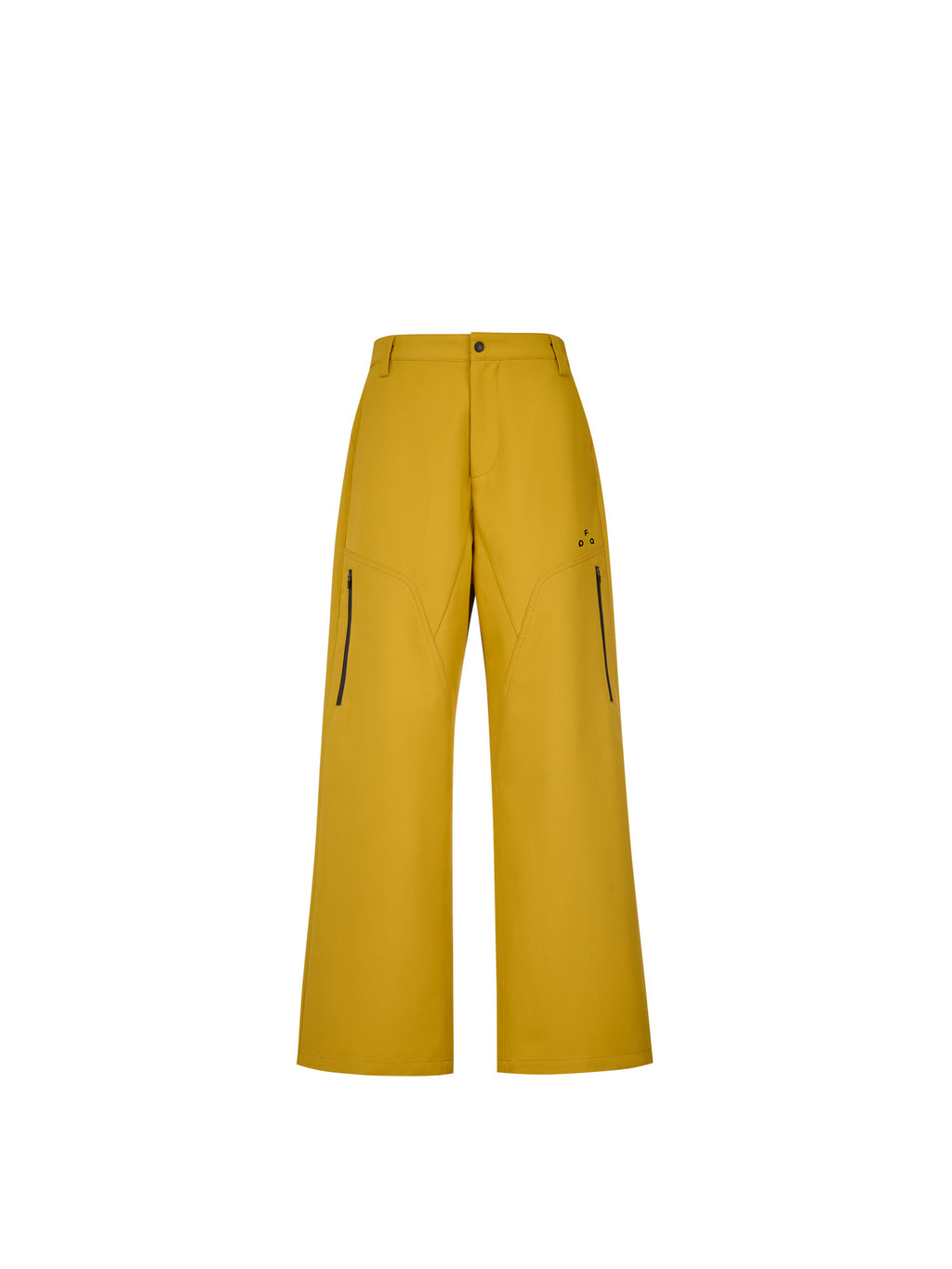 FPA Waterproof Softshell Outdoor Casual Pants – Chinese Street Style Loose Straight-Leg Windproof Hiking Sports Pants in Mustard Yellow