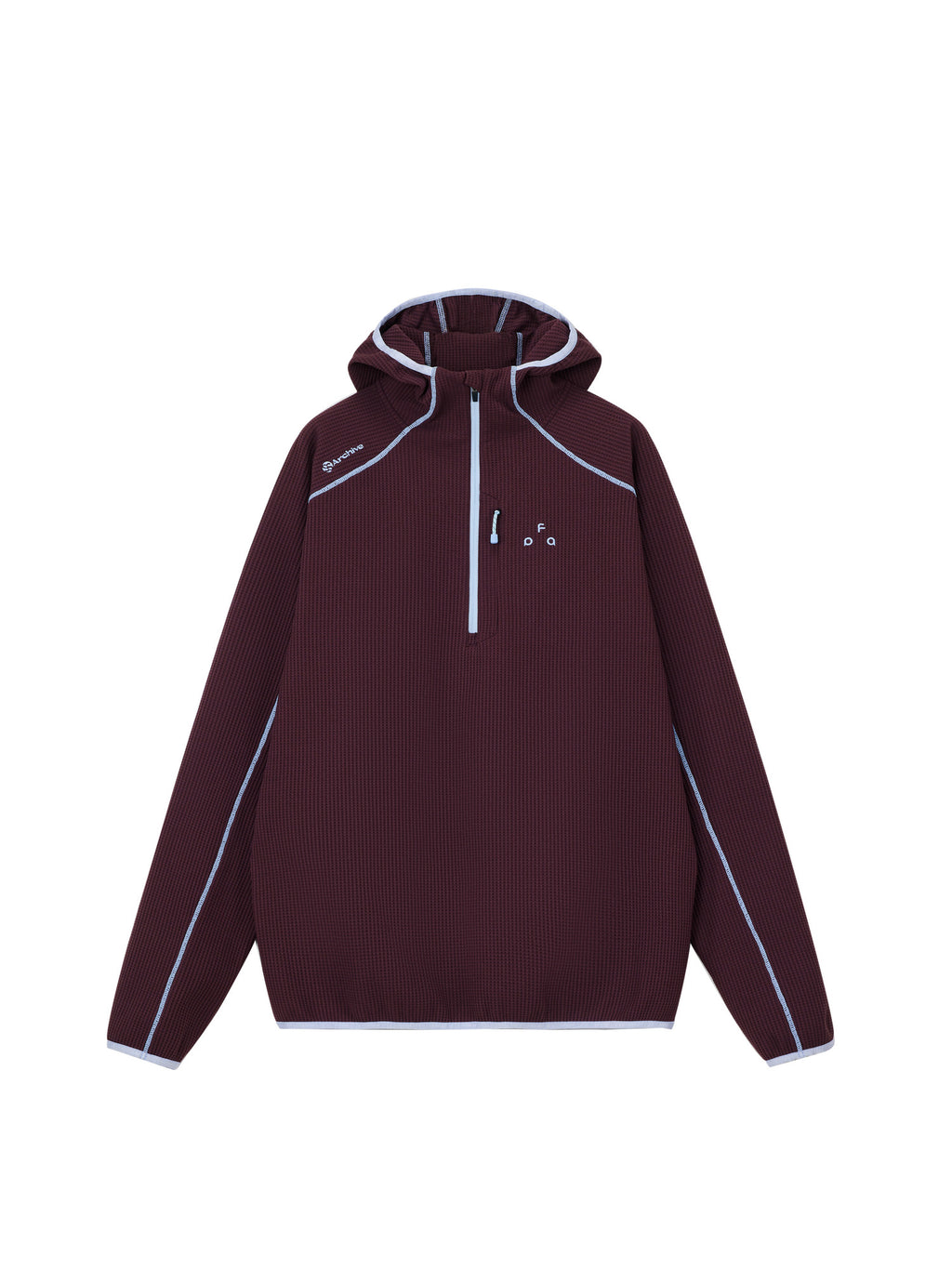 FPA Sun-Protective Quick-Dry Sports Hooded Long-Sleeve Shirt with Contrast Half-Zip, Casual Spring Outdoor Unisex T-Shirt