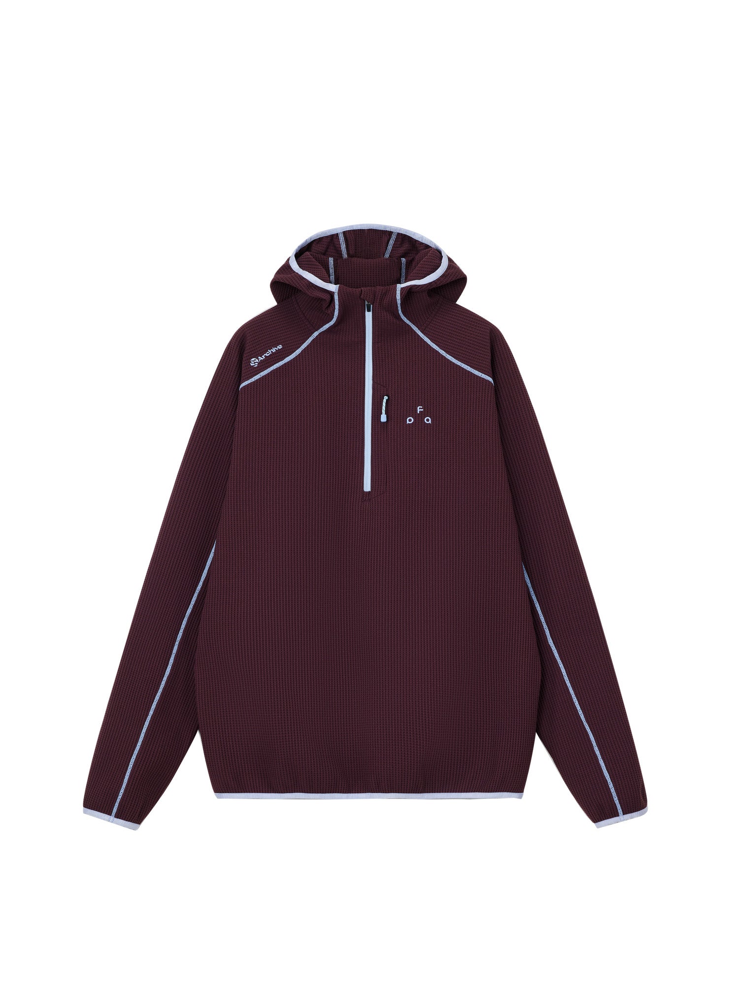 FPA Sun-Protective Quick-Dry Sports Hooded Long-Sleeve Shirt with Contrast Half-Zip, Casual Spring Outdoor Unisex T-Shirt