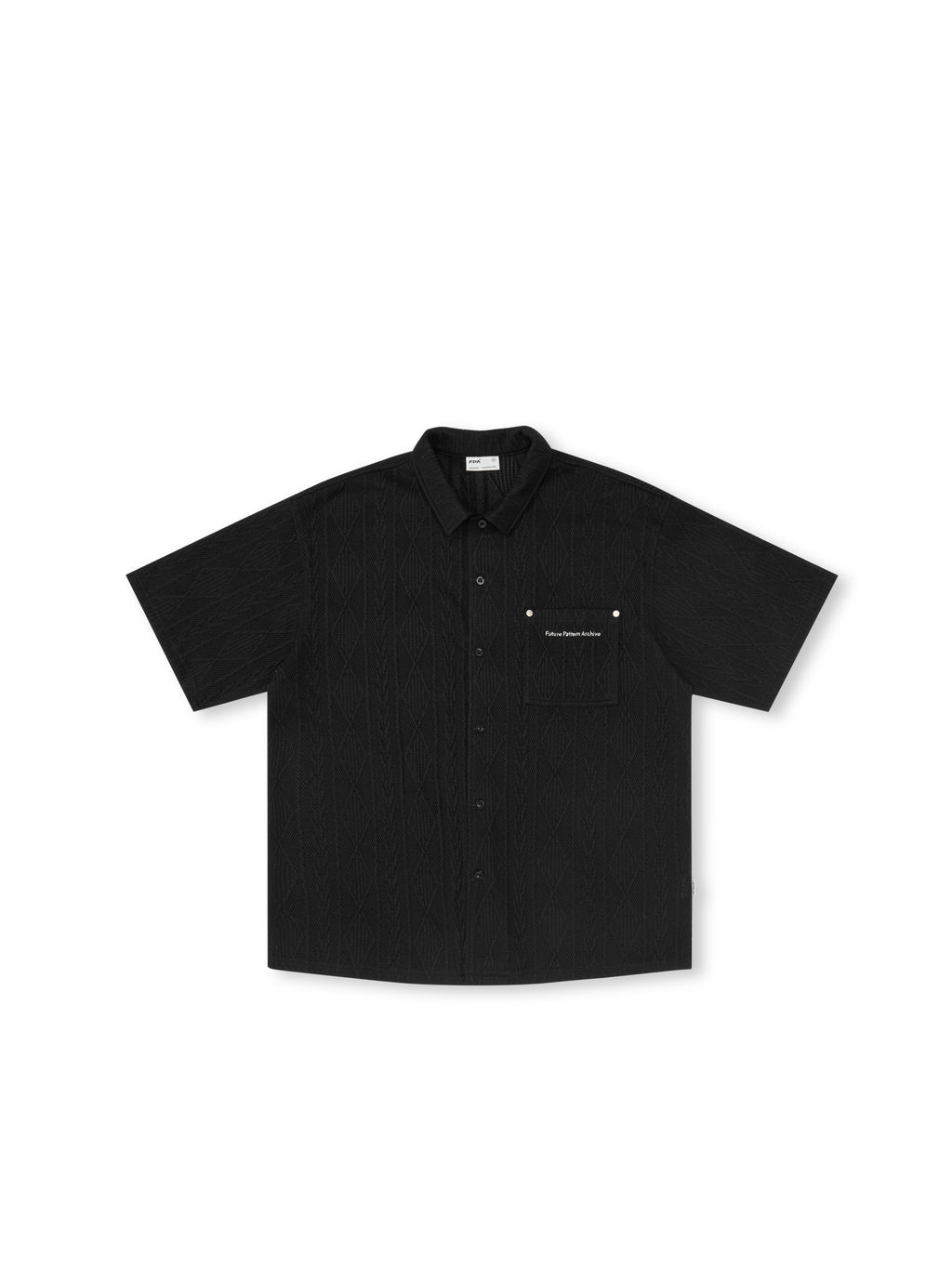 FPA Textured Casual Short-Sleeve Shirt – Chinese Streetwear Summer Couple Loose-Fit Camp Collar Half-Sleeve Shirt for Men