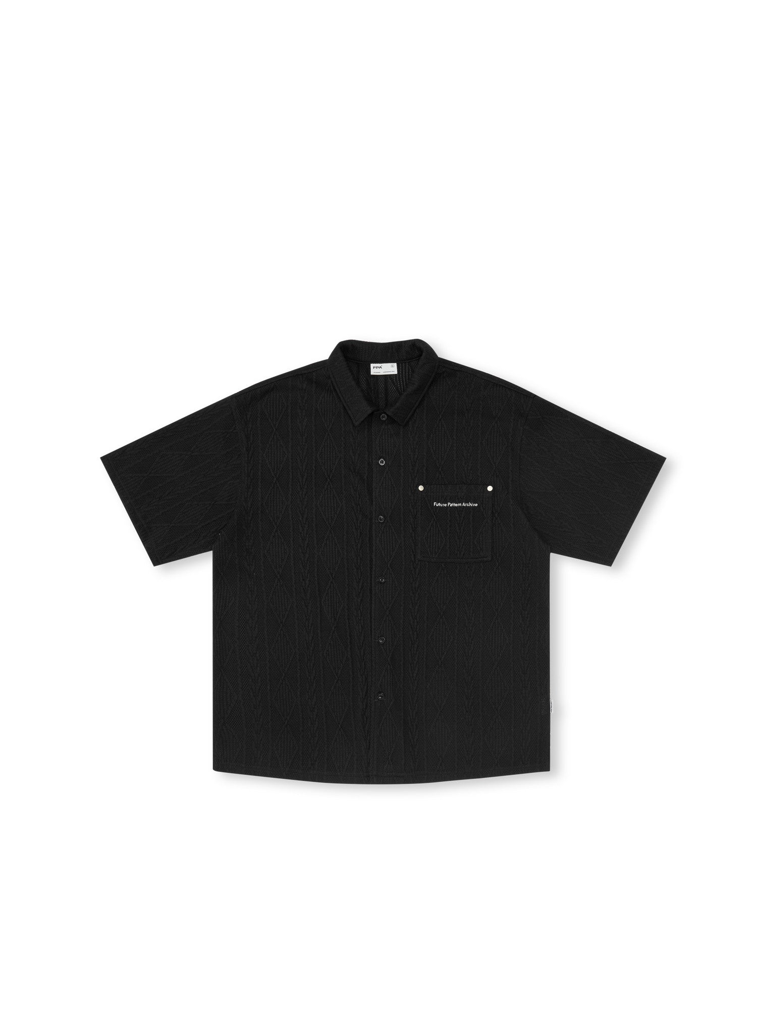 FPA Textured Casual Short-Sleeve Shirt – Chinese Streetwear Summer Couple Loose-Fit Camp Collar Half-Sleeve Shirt for Men