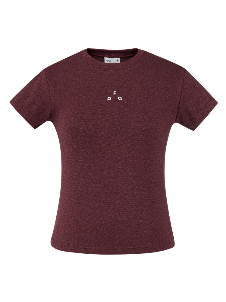 FPA Women's Athletic Short-Sleeve T-Shirt, Chinese Streetwear, Fitted, Cropped, Round Neck, Minimalist Logo, Summer