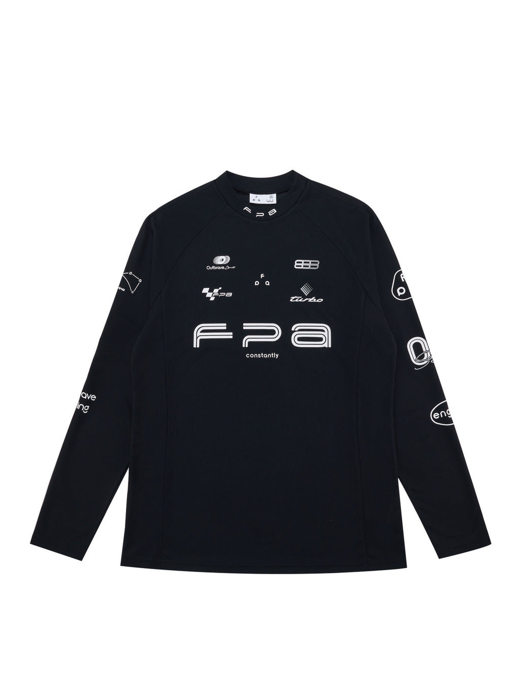 FPA Moisture-Wicking Half-Zip Long-Sleeve Base Layer for Spring Outdoor Sports, Printed White/Black Men's T-Shirt