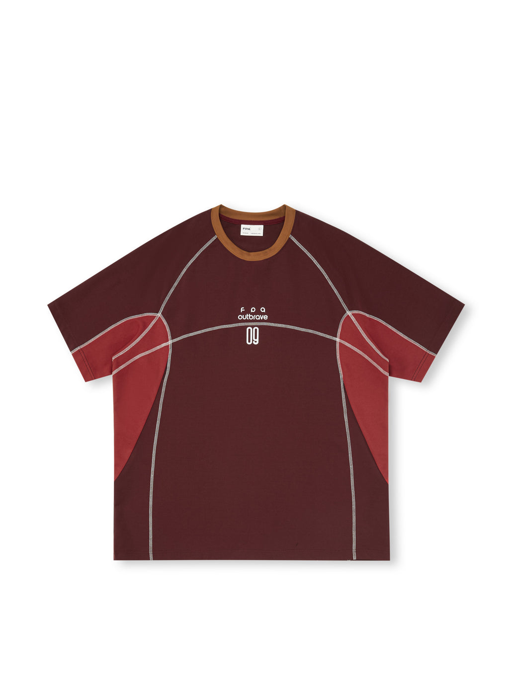 FPA Color-Block Contrast Crew Neck Sports Short Sleeve T-Shirt 2026 Summer New Style American Casual Couple Half Sleeve Tee