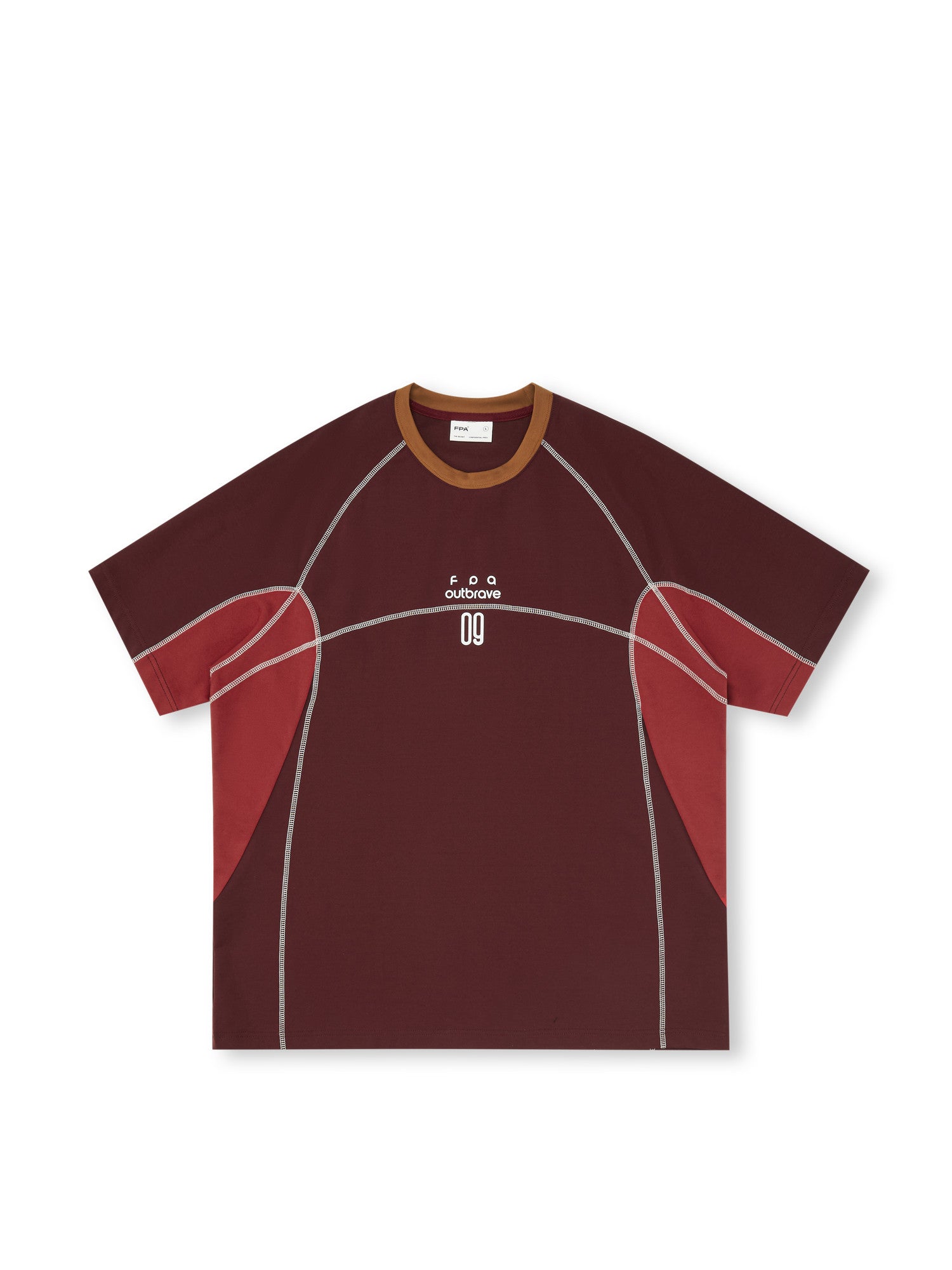 FPA Color-Block Contrast Crew Neck Sports Short Sleeve T-Shirt 2026 Summer New Style American Casual Couple Half Sleeve Tee