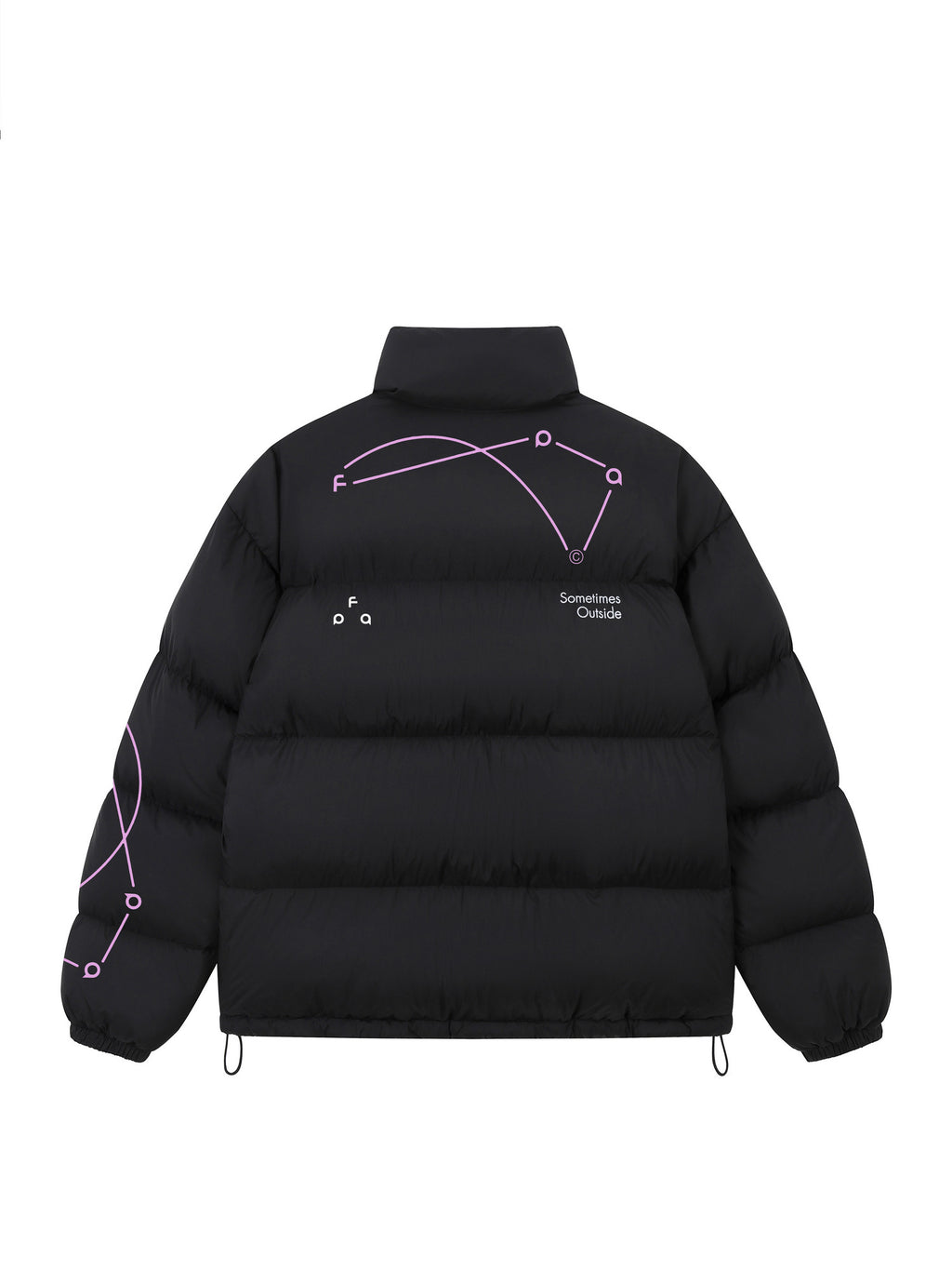 FPA Line Pattern Logo Stand Collar Down Jacket