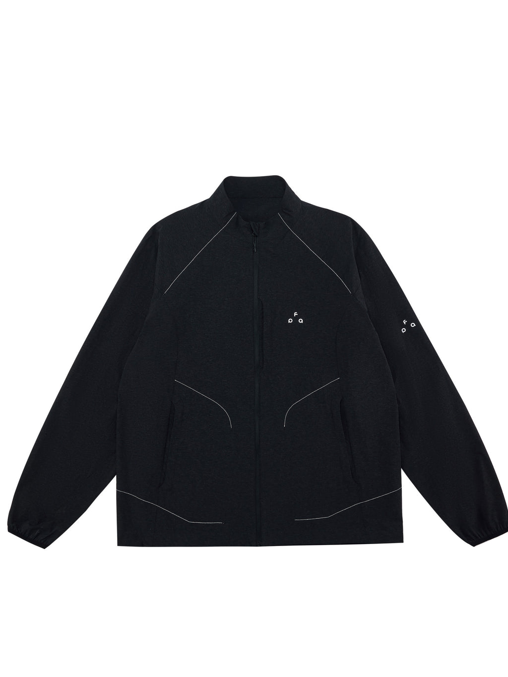 FPA Stand Collar Textured Horizontal Stripe Thin Reflective Sports Jacket - Spring Outdoor Loose Zip-Up Couple Jacket