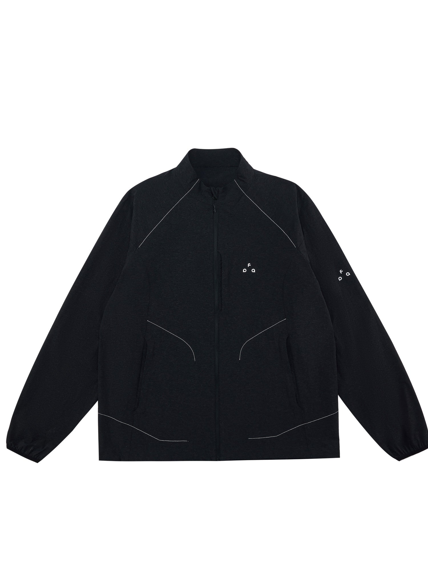 FPA Stand Collar Textured Horizontal Stripe Thin Reflective Sports Jacket - Spring Outdoor Loose Zip-Up Couple Jacket