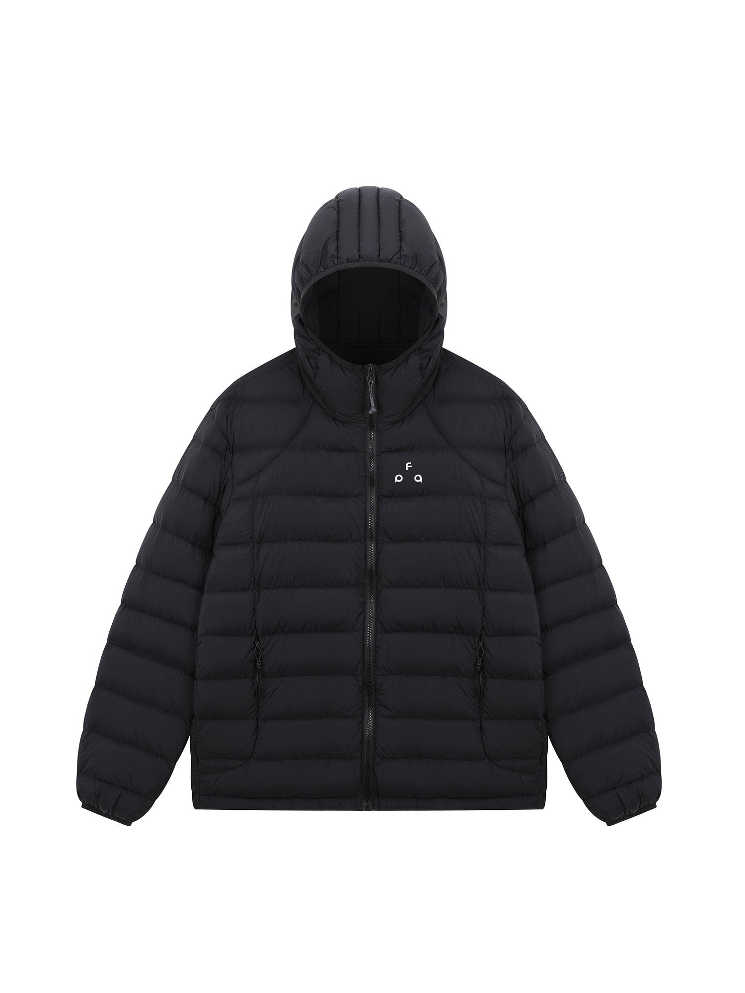 FPA Brand Triangle Logo Hooded Down Jacket - Autumn/Winter Sports Lightweight Warm Couple Ribbed Down Coat for Men