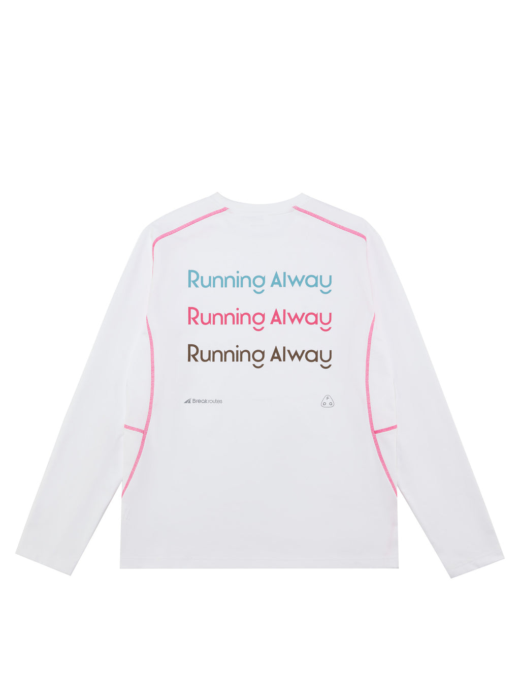 FPA Cool-Touch Quick-Dry 7A Antibacterial Sports T-Shirt, Outdoor Crew Neck Contrast Stitch Spring Couple White Long Sleeve Men