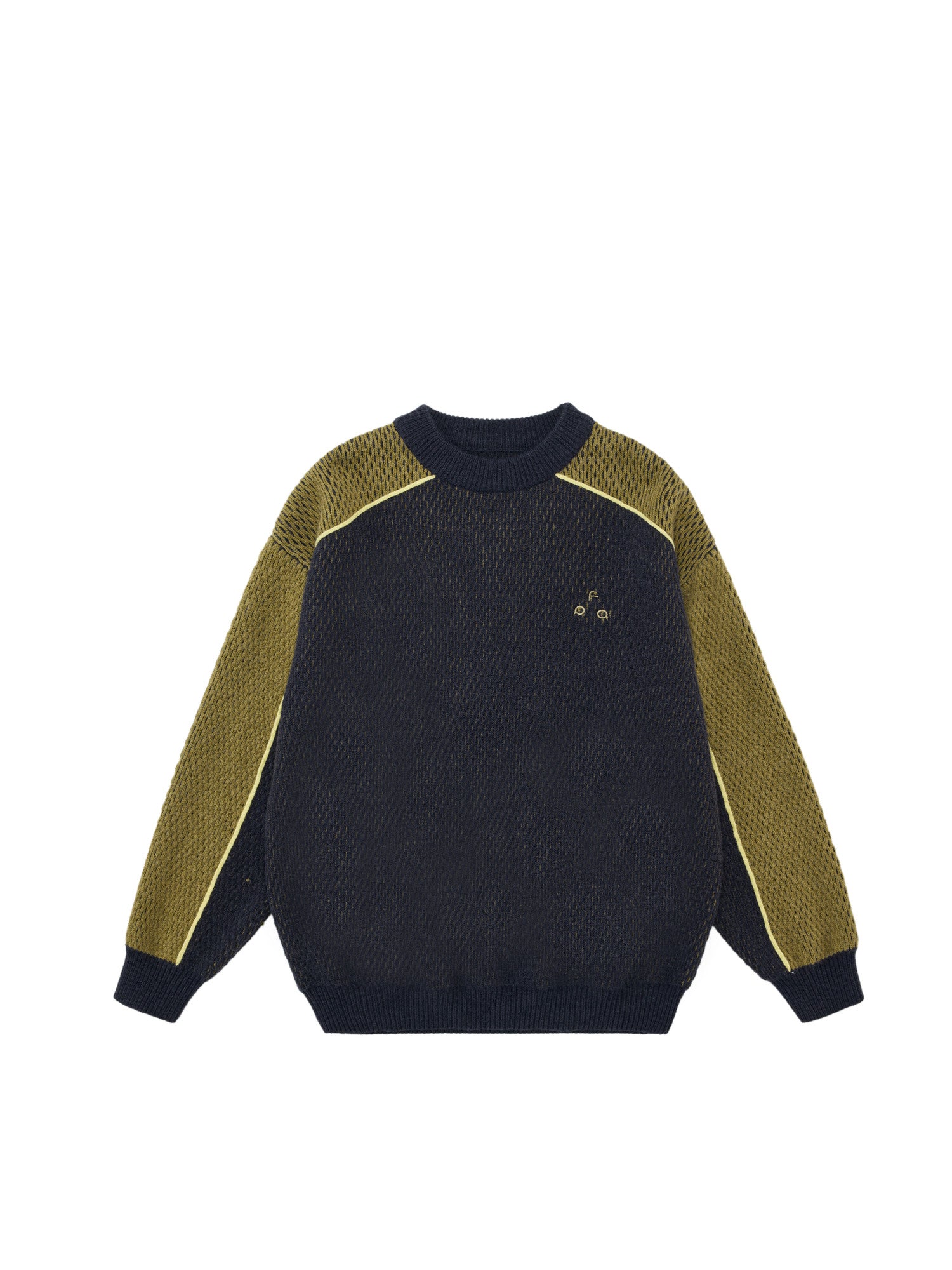 FPA Color-Block Logo Two-Sided Knit Sweater | Premium Crew Neck Pullover for Couples