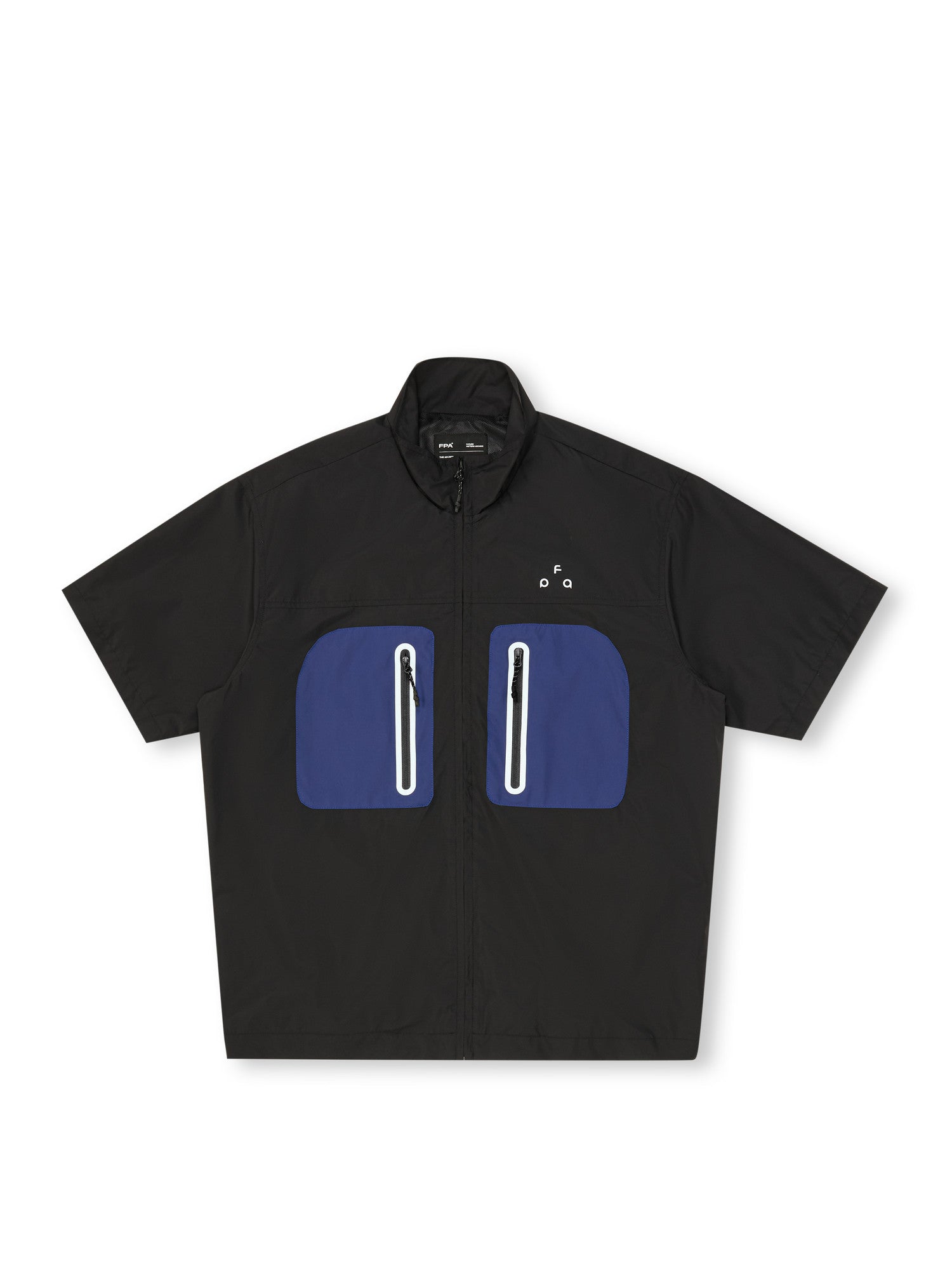 FPA Teflon Three-Proof Cycling Short-Sleeve Shirt - Chinese Streetwear Summer American-Style Couple Lapel Black Half-Sleeve Shirt