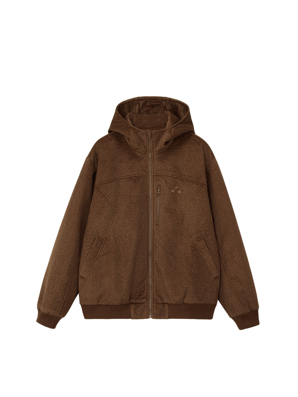 FPA Hooded Relaxed Fit Suede Bio-Fleece Zip-Up Jacket