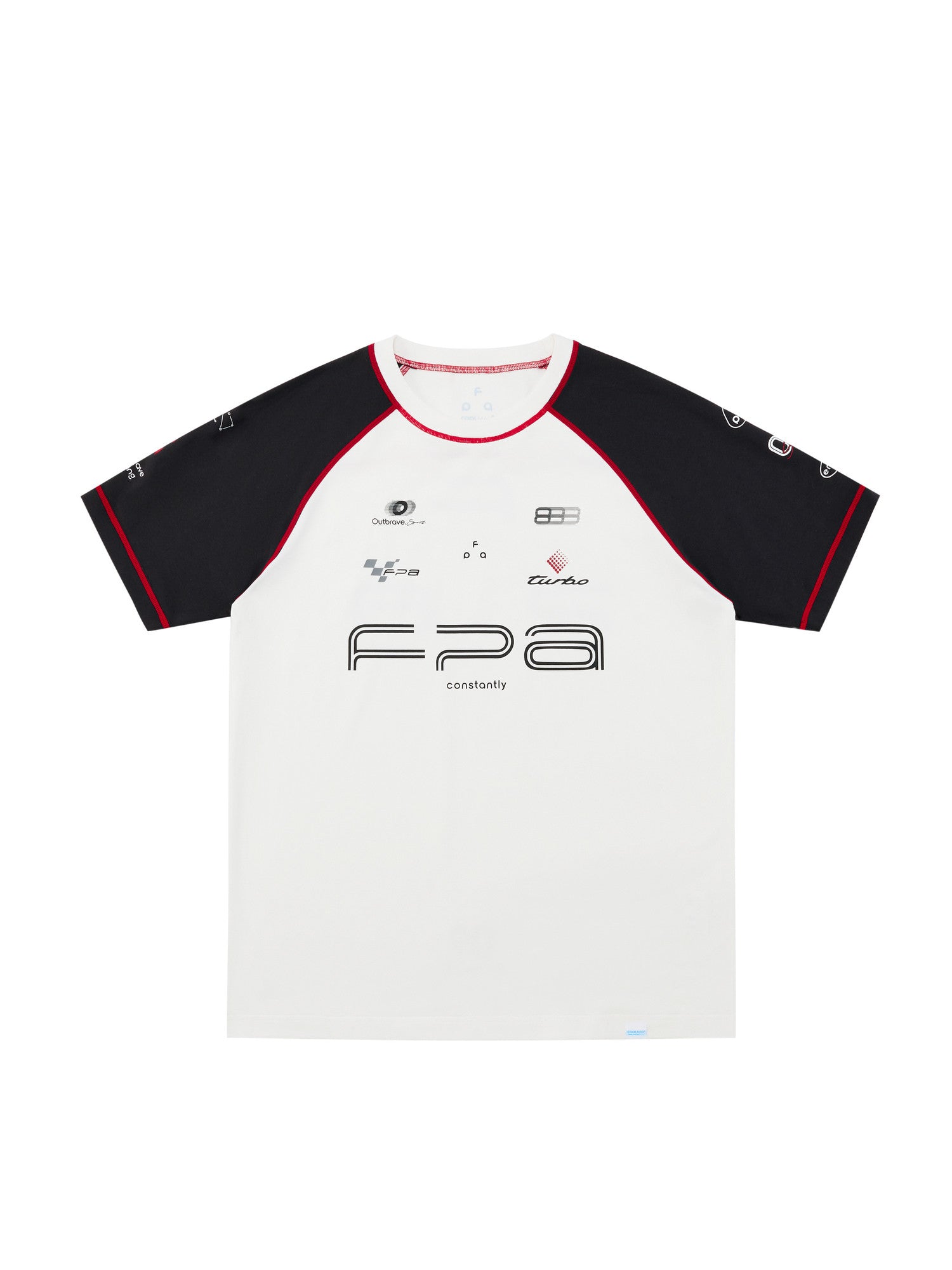 FPA Sport COOLMAX Racing Short Sleeve T-Shirt - Summer Contrast Color Crew Neck, Premium Fit, Cool & Breathable