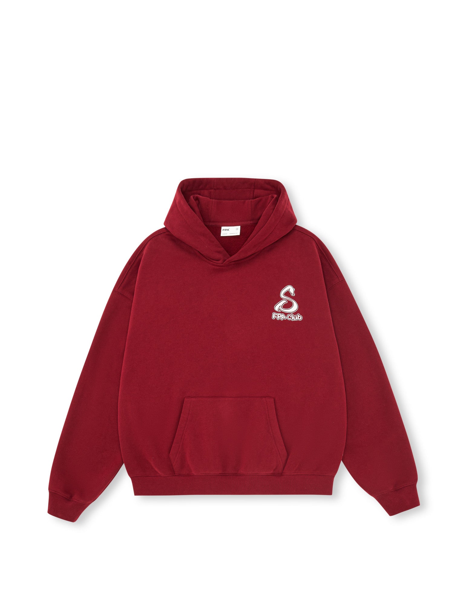 FPA Snake Year Limited Edition Graffiti Typography Hoodie – Chinese New Year Festive Wine Red, Loose Fit, Unisex