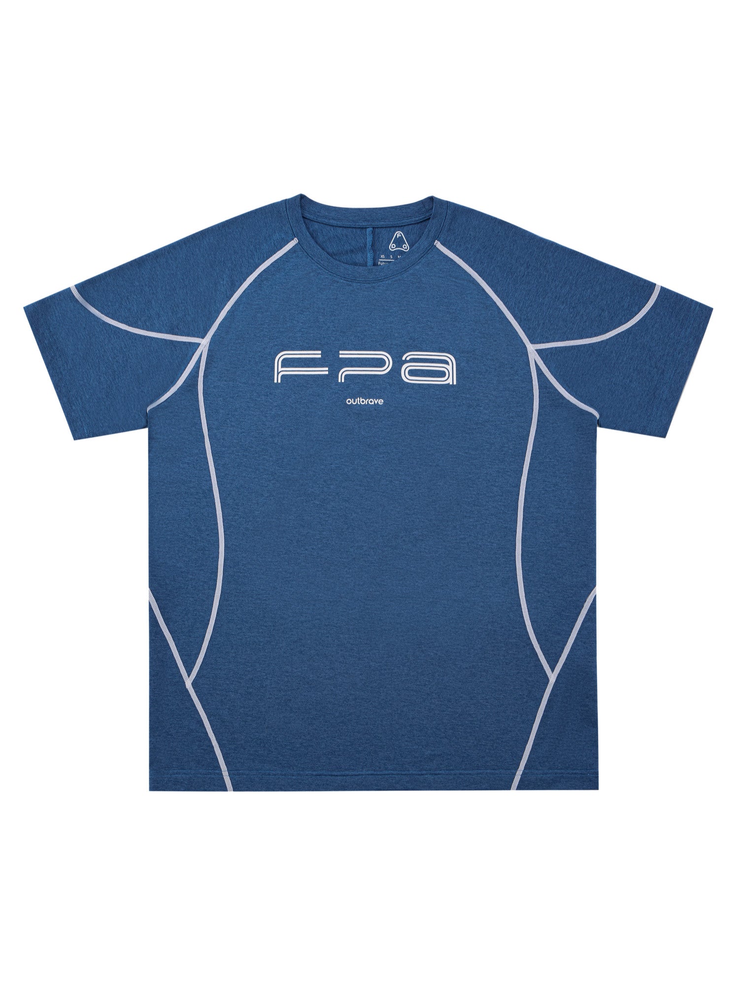 FPA Contrast Stitch Slogan Print T-Shirt for Outdoor Sports, Fitness, Running, Round Neck, Regular Fit, Couple Tee for Men