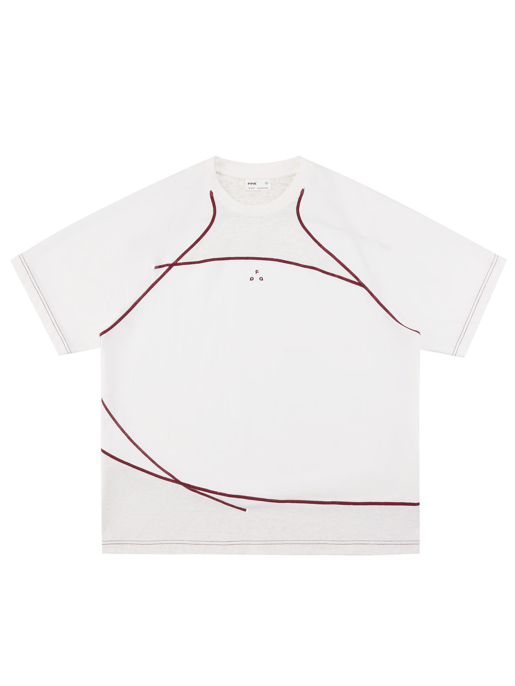 FPA Patchwork Contrast Texture Casual Short-Sleeve T-Shirt, Basic Logo Couple Style, Crew Neck, Summer Short Sleeve Men