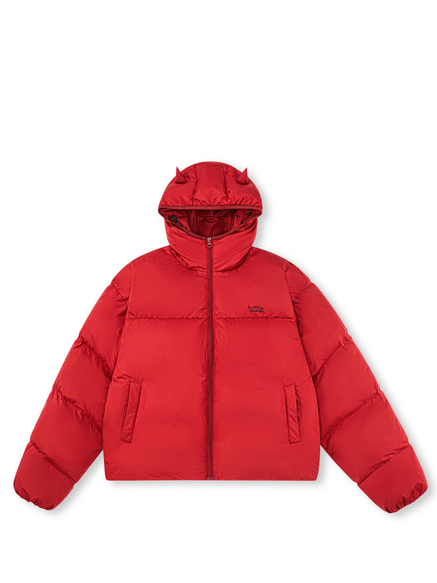FPA Textured Hooded Down Jacket – Chinese New Year Red Couple Winter Coat