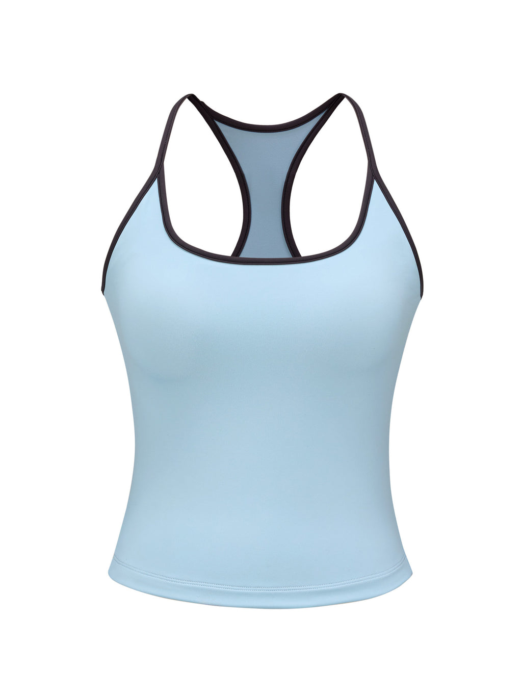 FPA High Elasticity Back Logo Camisole with Padded Bra, Summer Contrast Color Sports Yoga Fitted Undershirt Tank Top for Women
