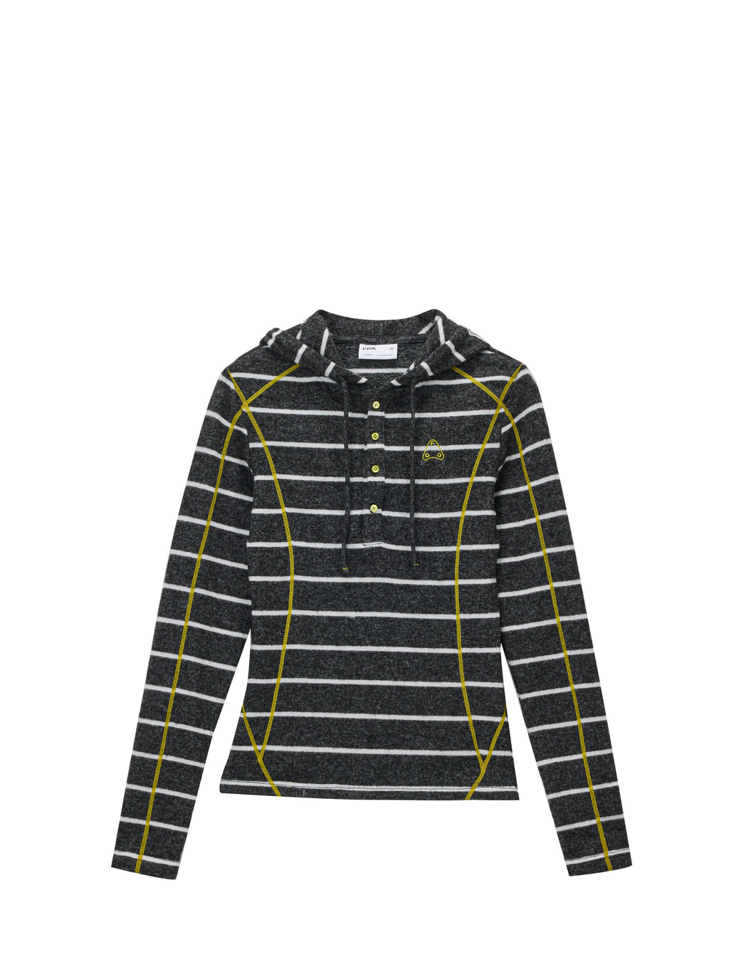 FPA Color-Block Halsey Line Henley Collar Striped Hoodie - Fall Casual Slim Fit Premium Feel Women's Hooded Sweatshirt