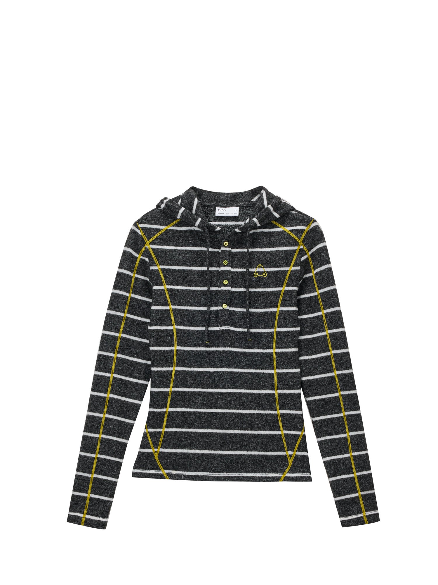 FPA Color-Block Halsey Line Henley Collar Striped Hoodie - Fall Casual Slim Fit Premium Feel Women's Hooded Sweatshirt