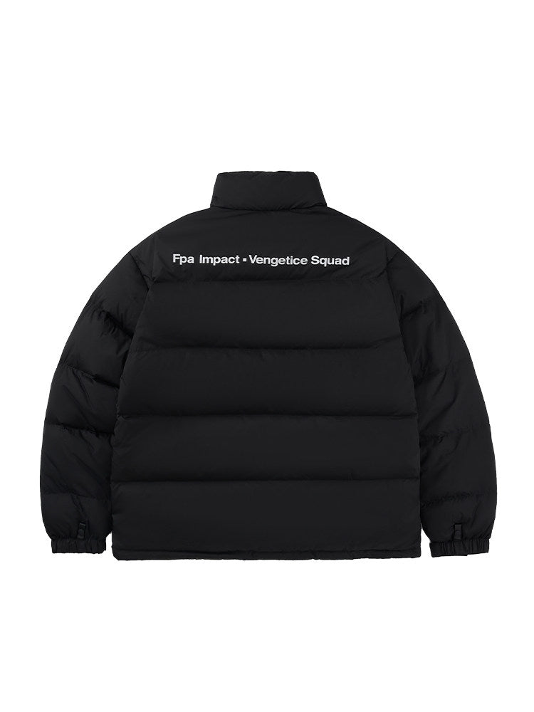 FPA Chinese Streetwear Stand Collar Down Jacket for Men - Lightweight Puffer Coat, Loose Fit, Winter Warm Black Outerwear
