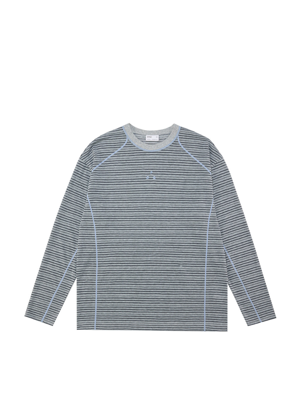 FPA Style Contrast Stripe Long-Sleeve T-Shirt for Outdoor Sports, Crew Neck, Unisex, Casual