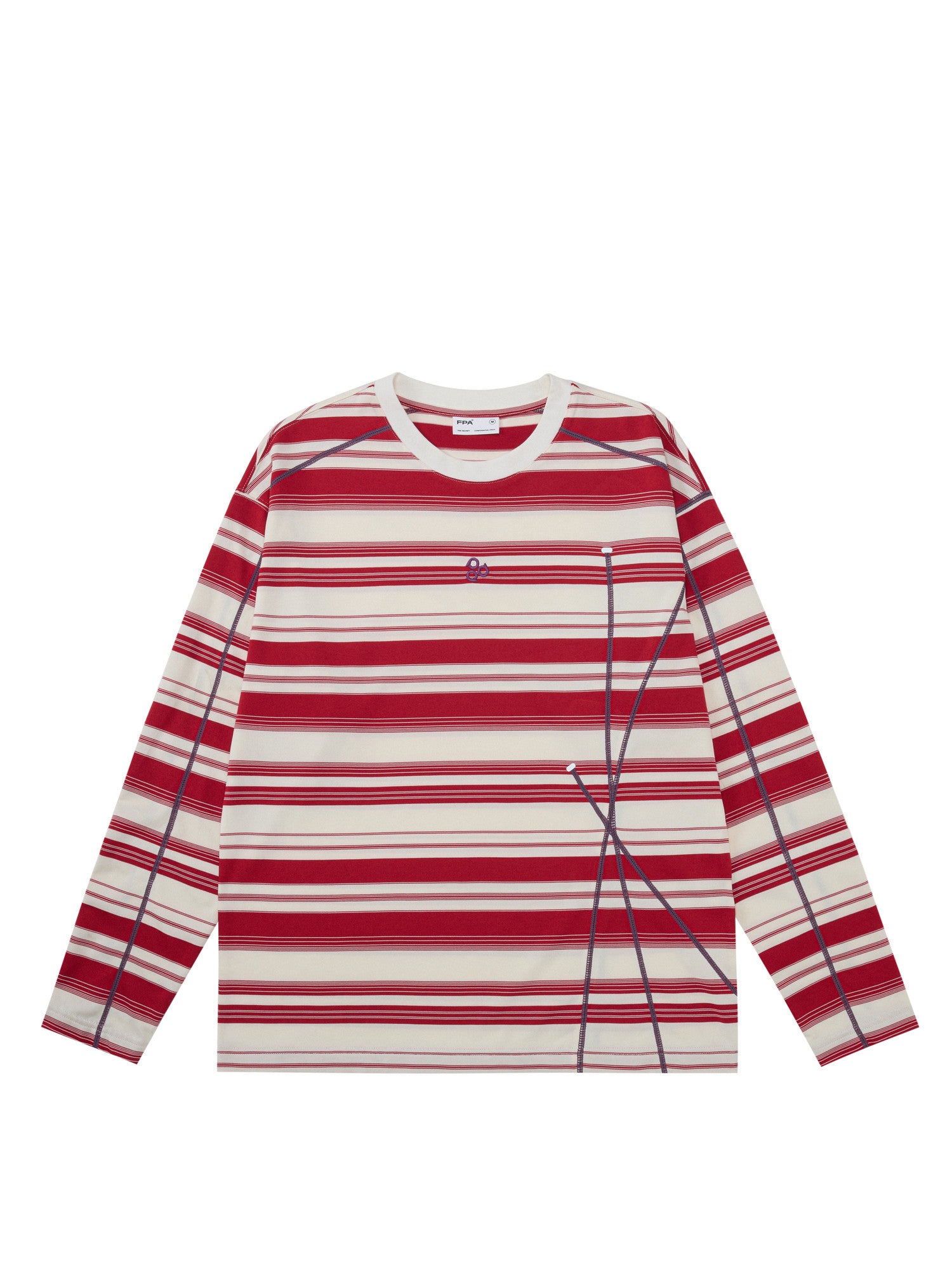 FPA Color-Block Striped Long-Sleeve Tee, Early Autumn 2026 New Arrival, Crew Neck Couple Style, Premium Heavyweight Casual T-Shirt