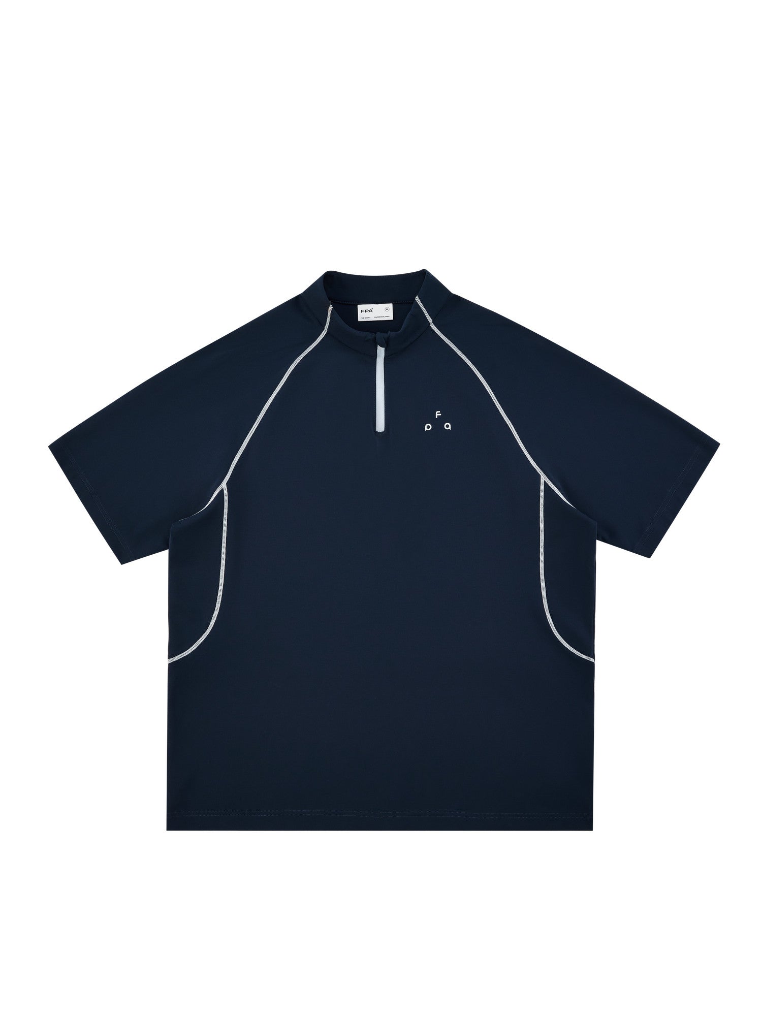 FPA 5A Antibacterial Quick-Dry Stand Collar Short Sleeve Contrast Stitch Half-Zip Summer Outdoor Cycling T-Shirt
