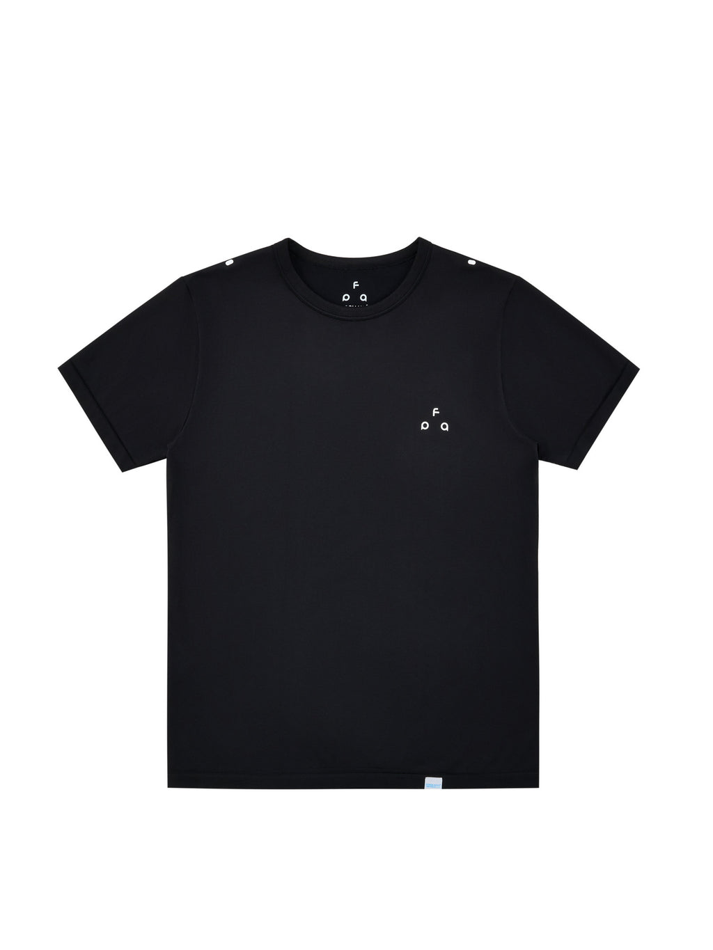 FPA COOLMAX Seamless Knit Short Sleeve T-Shirt - Summer Cool & Breathable Basic Logo Tee for Couples in Black and White