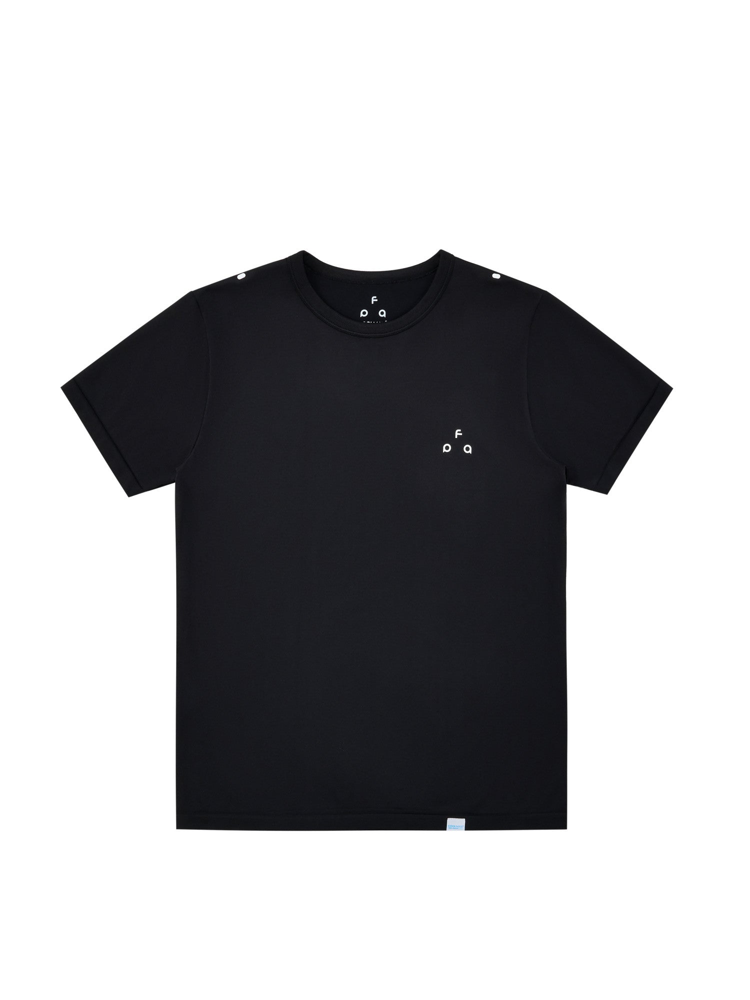 FPA COOLMAX Seamless Knit Short Sleeve T-Shirt - Summer Cool & Breathable Basic Logo Tee for Couples in Black and White