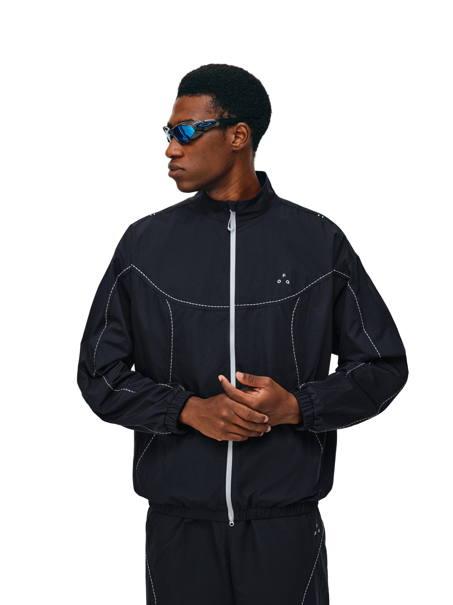 FPA Cotton-Nylon Contrast Stitch Stand Collar Casual Jacket 2026 New Autumn Sports Zip-Up Hooded Coat for Men