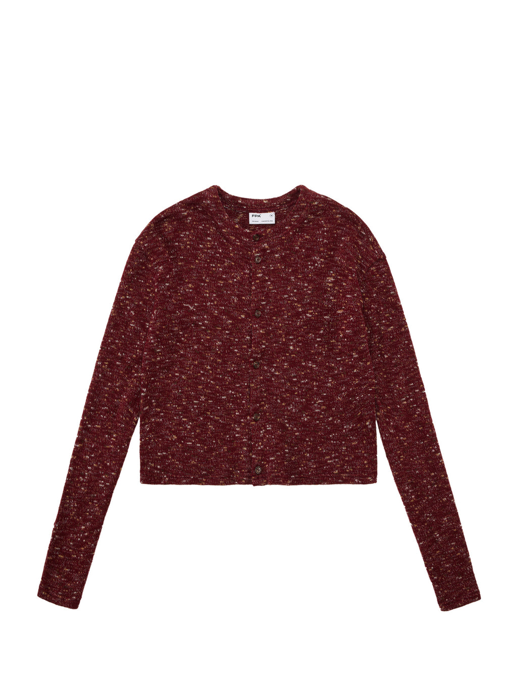 FPA Iridescent Marl Short Cardigan Sweater – Autumn/Winter Long-Sleeve Knit Jacket for Women