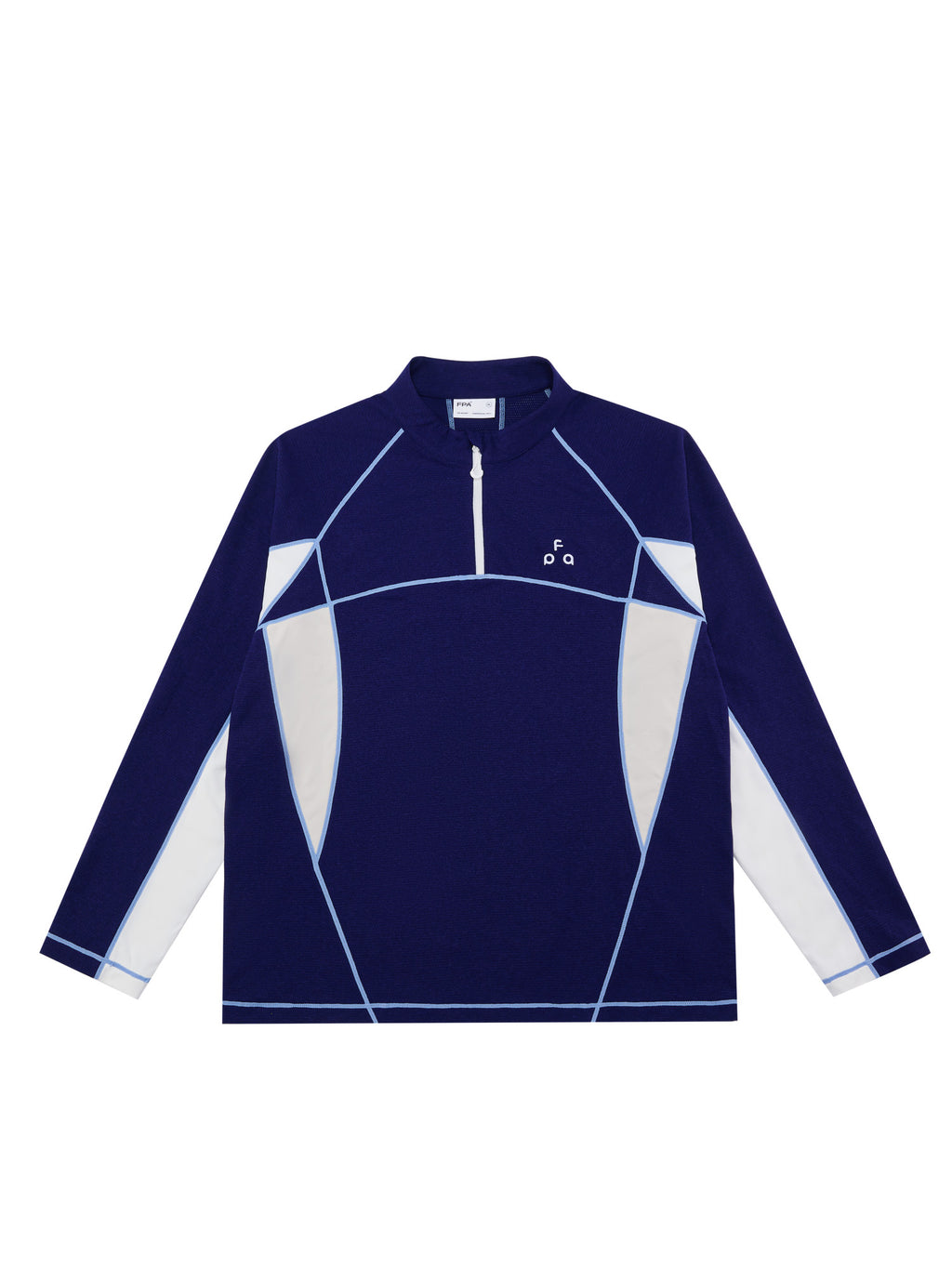 FPA Color-Block Half-Zip Long-Sleeve Top – Spring Minimalist Design Mock Neck Unisex T-Shirt