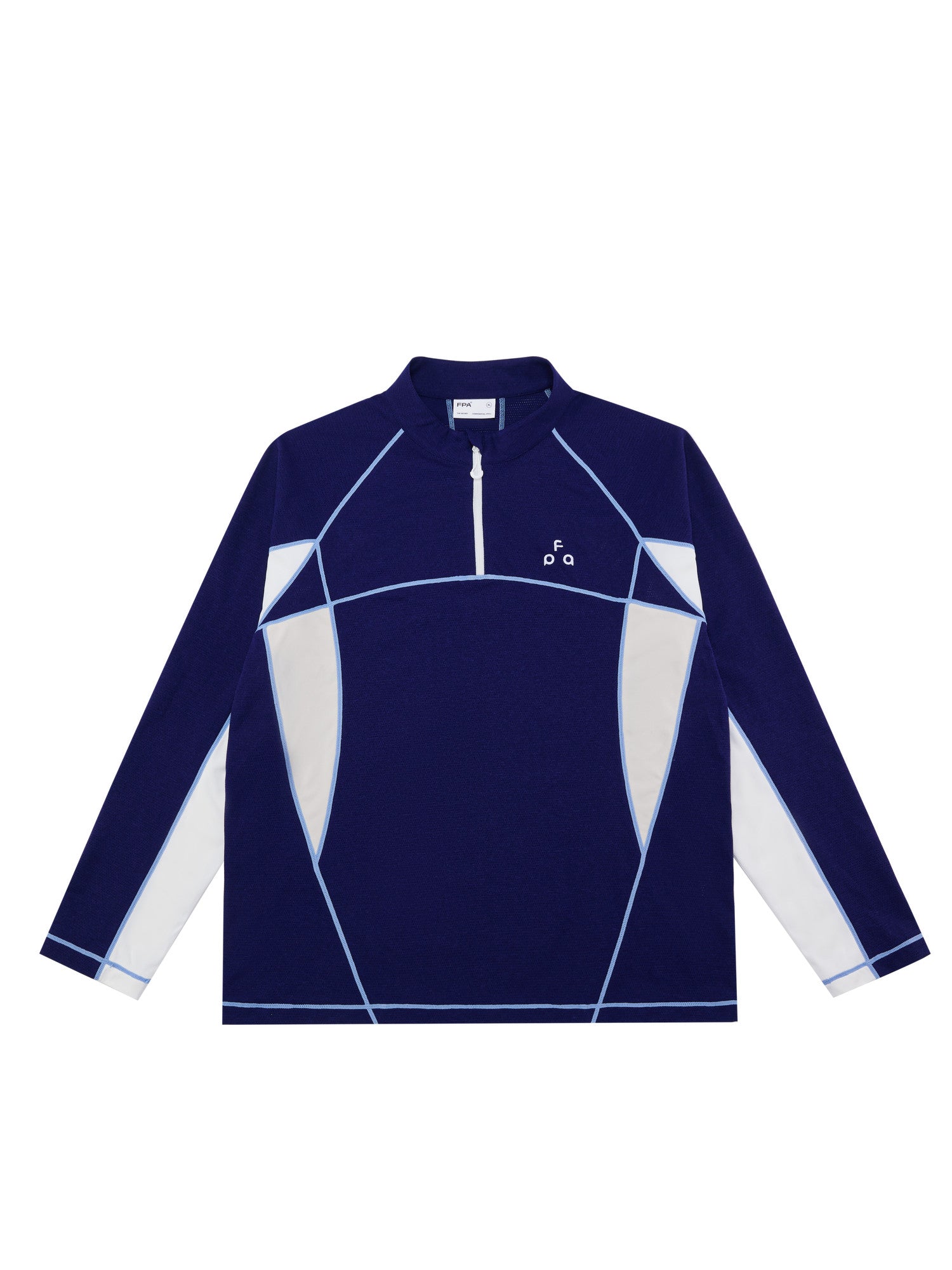 FPA Color-Block Half-Zip Long-Sleeve Top – Spring Minimalist Design Mock Neck Unisex T-Shirt