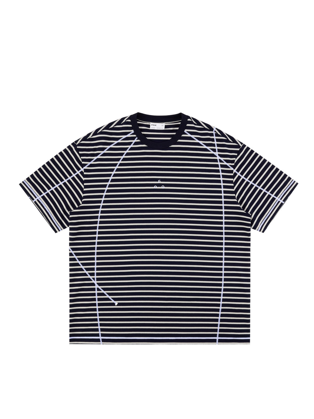 FPA Color-Block Striped Short-Sleeve T-Shirt with Contrasting Hasselblad Lines - 2026 New Summer Style, Unisex Crew Neck, Mid-Length Sleeve Tee for Men