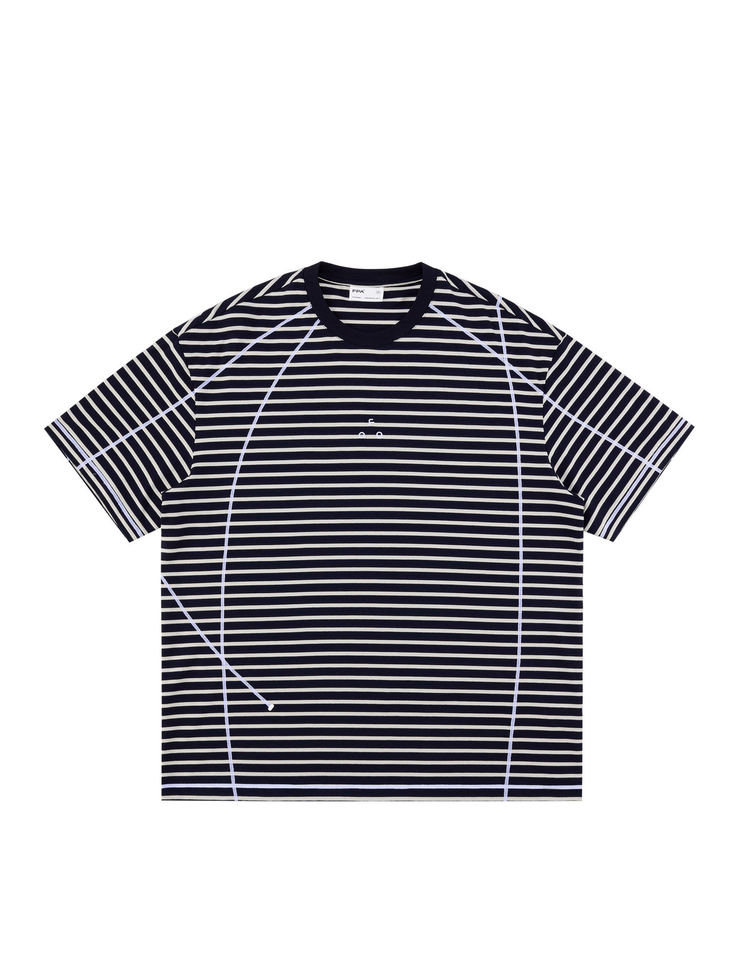 FPA Color-Block Striped Short-Sleeve T-Shirt with Contrasting Hasselblad Lines - 2026 New Summer Style, Unisex Crew Neck, Mid-Length Sleeve Tee for Men