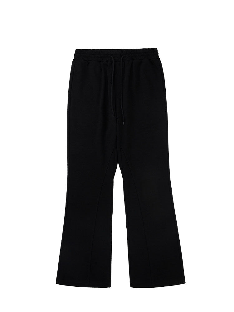 FPA Basic Flared Knit Sweatpants American Style Loose Summer Streetwear Trendy Black Casual Long Pants for Men
