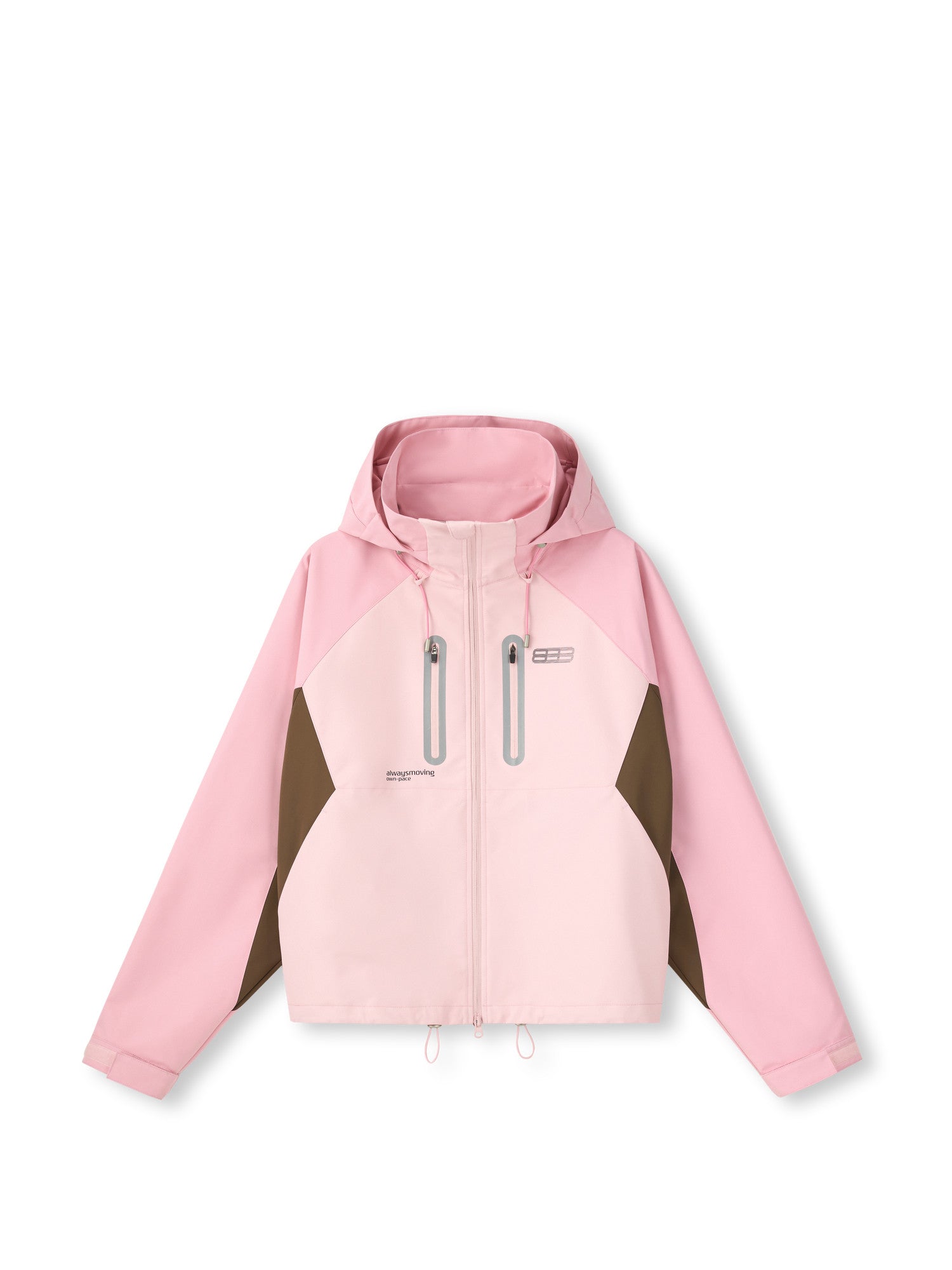 FPA Color-Block Windbreaker Jacket - Three-Proof Cocoon Style, Chinese Trend Outdoor Sports Pink Jacket