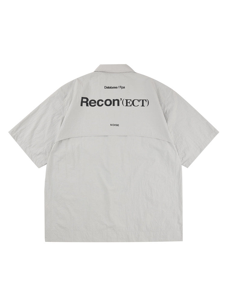 FPA Deconstructed Pocket Zip Short-Sleeve Shirt - Streetwear Summer Loose Casual Half-Sleeve Shirt for Men