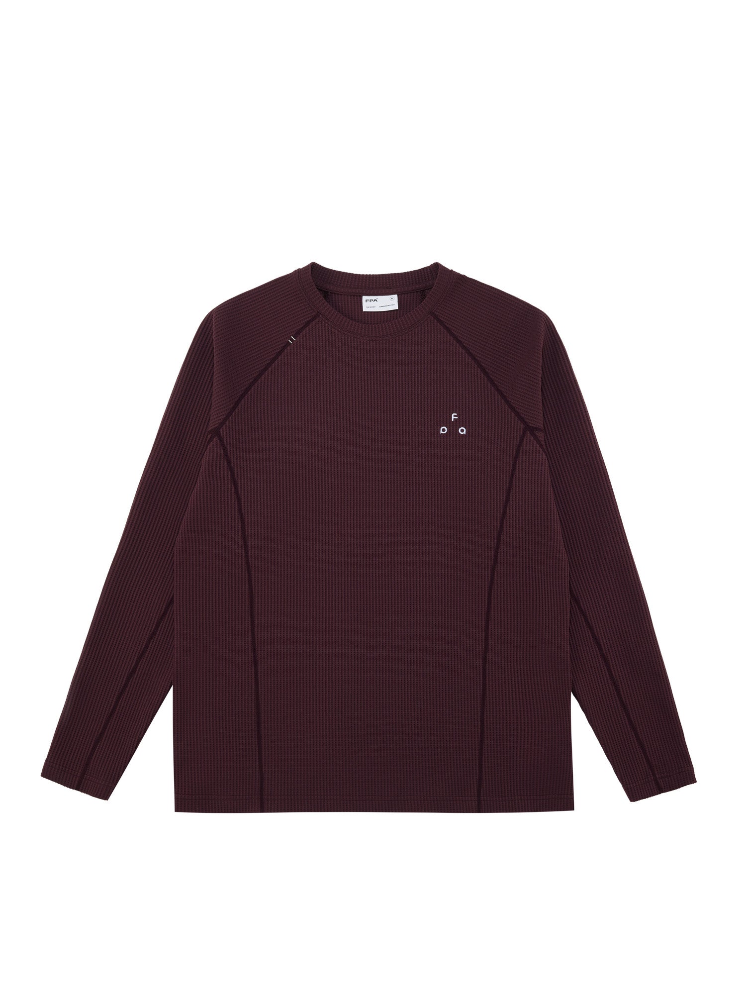 FPA Sports Hassel Waffle Long Sleeve Tee – Spring Minimalist Design Crew Neck Base Layer for Couples, Casual T-Shirt