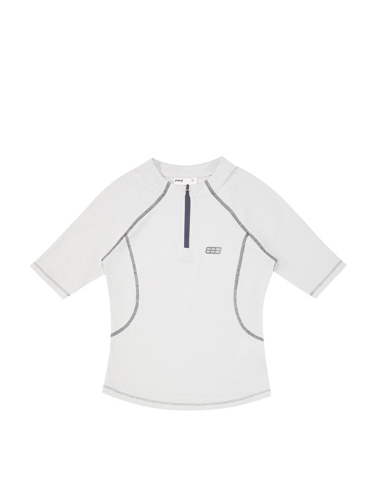 FPA Sorona Quick-Dry Half-Zip Short Sleeve T-Shirt - Summer Chinese Streetwear Design Athletic Fitted Tee