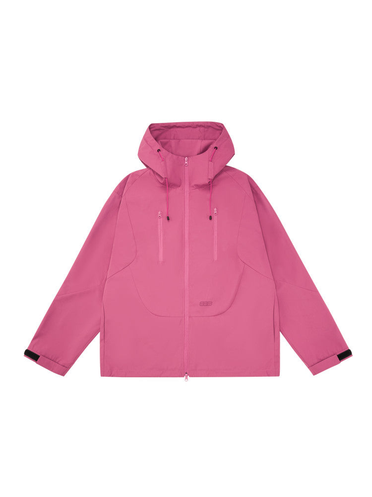 FPA Double-Zip Hooded Structured Shell Jacket – Chinese Streetwear Outdoor Windbreaker for Couples