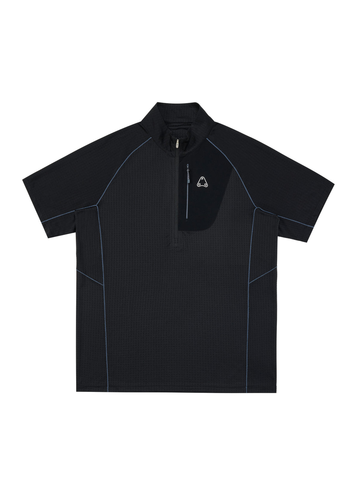 FPA Stand Collar Quick-Dry Contrast Stitching Short Sleeve Summer Half-Zip Outdoor Sports Casual Couple Cycling T-Shirt