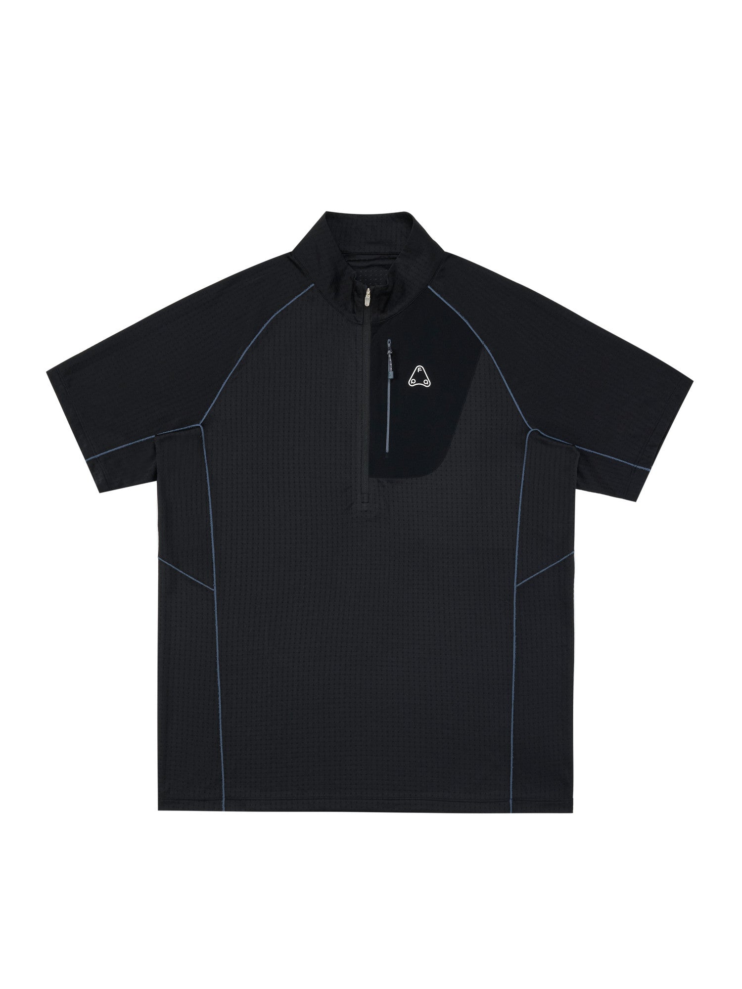 FPA Stand Collar Quick-Dry Contrast Stitching Short Sleeve Summer Half-Zip Outdoor Sports Casual Couple Cycling T-Shirt